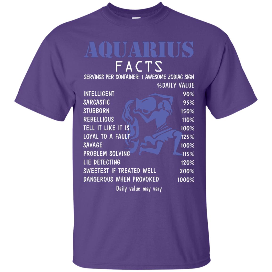 Aquarius Facts 1 Awesome Zodiac Sign Gift Shirt Fo Aquarius Horoscope Purple