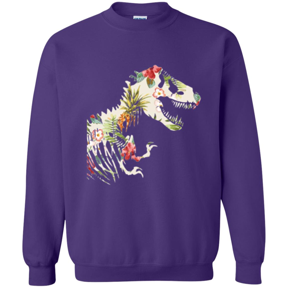 Dinosaur T-shirt Floral Tropical Hawaiian Pattern T Rex Purple