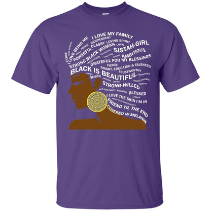 Black Is Beautiful Black History Month Word Art T-shirt Purple