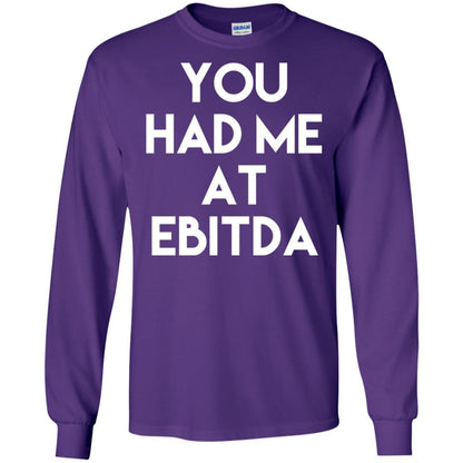 Accounting Cpa T-shirt You Had Me At Ebitda Purple