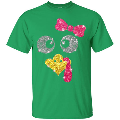 Thanksgiving T-shirt Turkey Face Girl T-shirt Irish Green