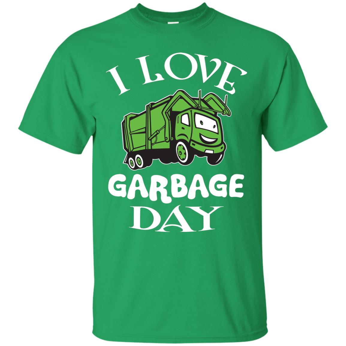 I Love Garbage Day Trash Truck T-shirt Irish Green
