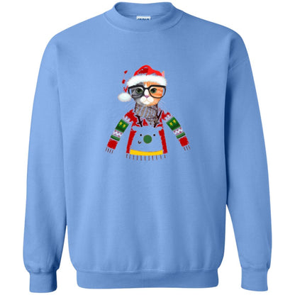 Cat Lovers T-shirt Meowy Christmas Carolina Blue