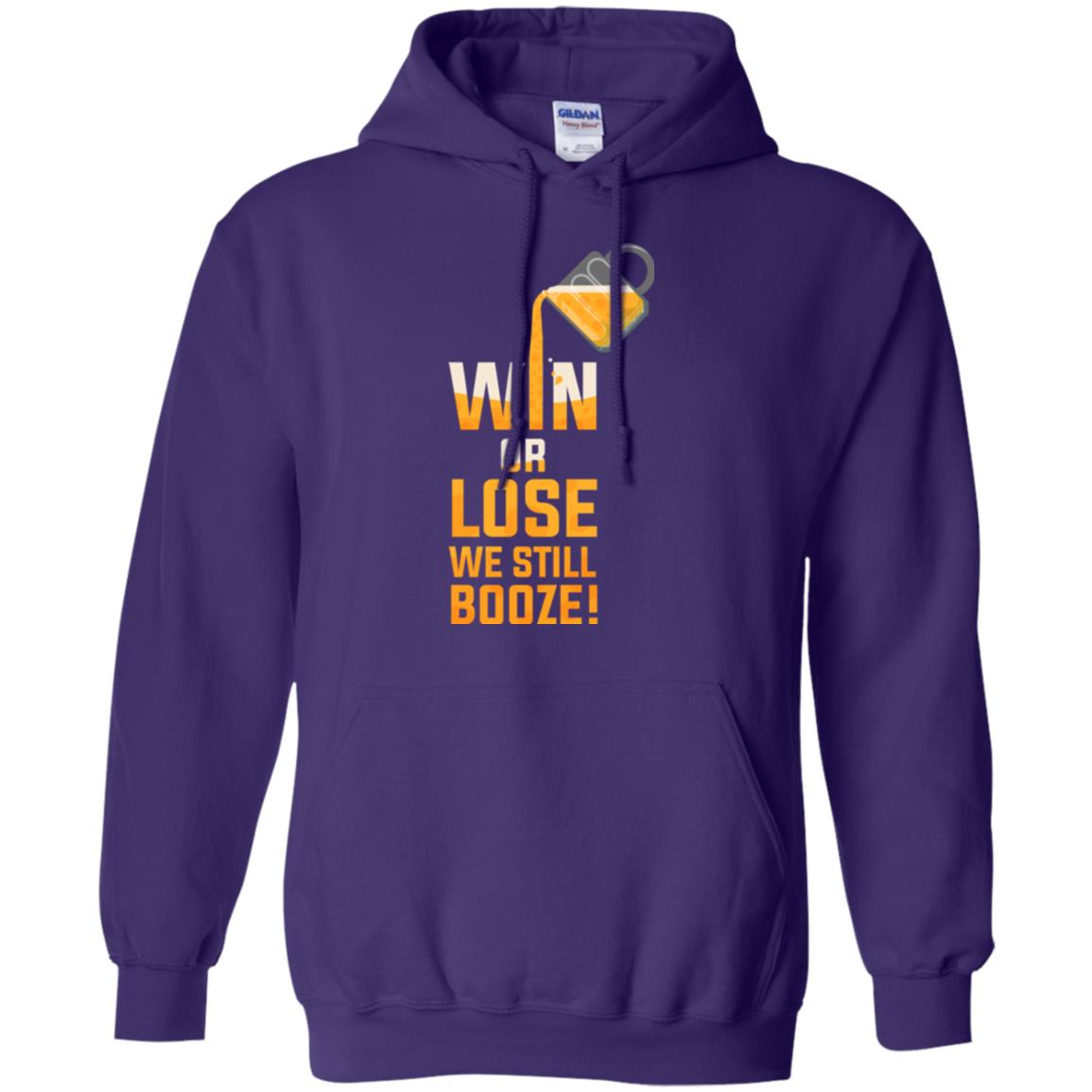 Beer Lover T-shirt Win Or Lose We Still Booze Purple