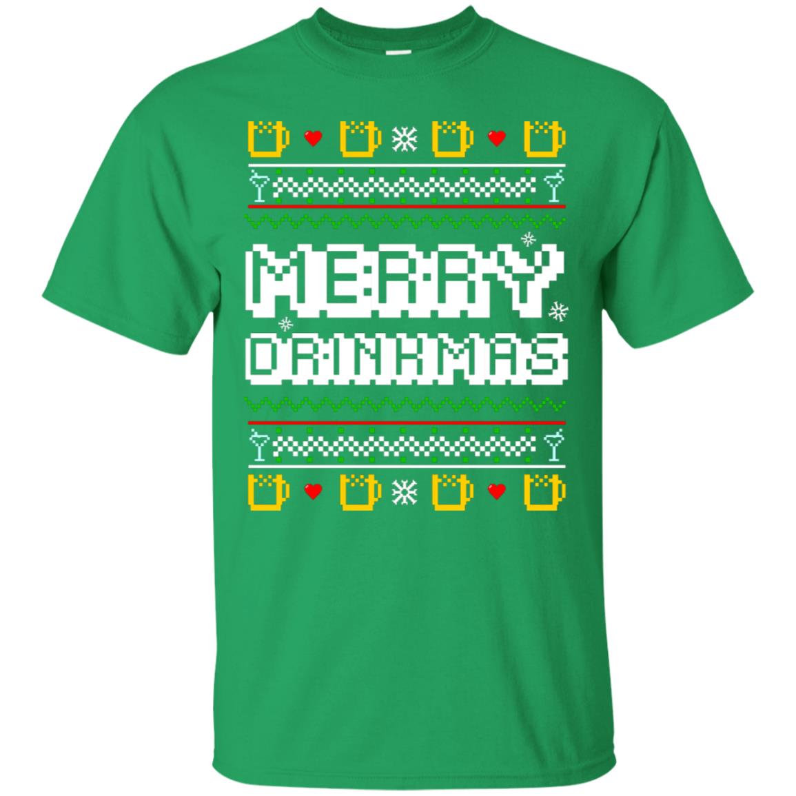 Merry Drinkmas X-mas Gift Shirt For Drinking Lovers Irish Green