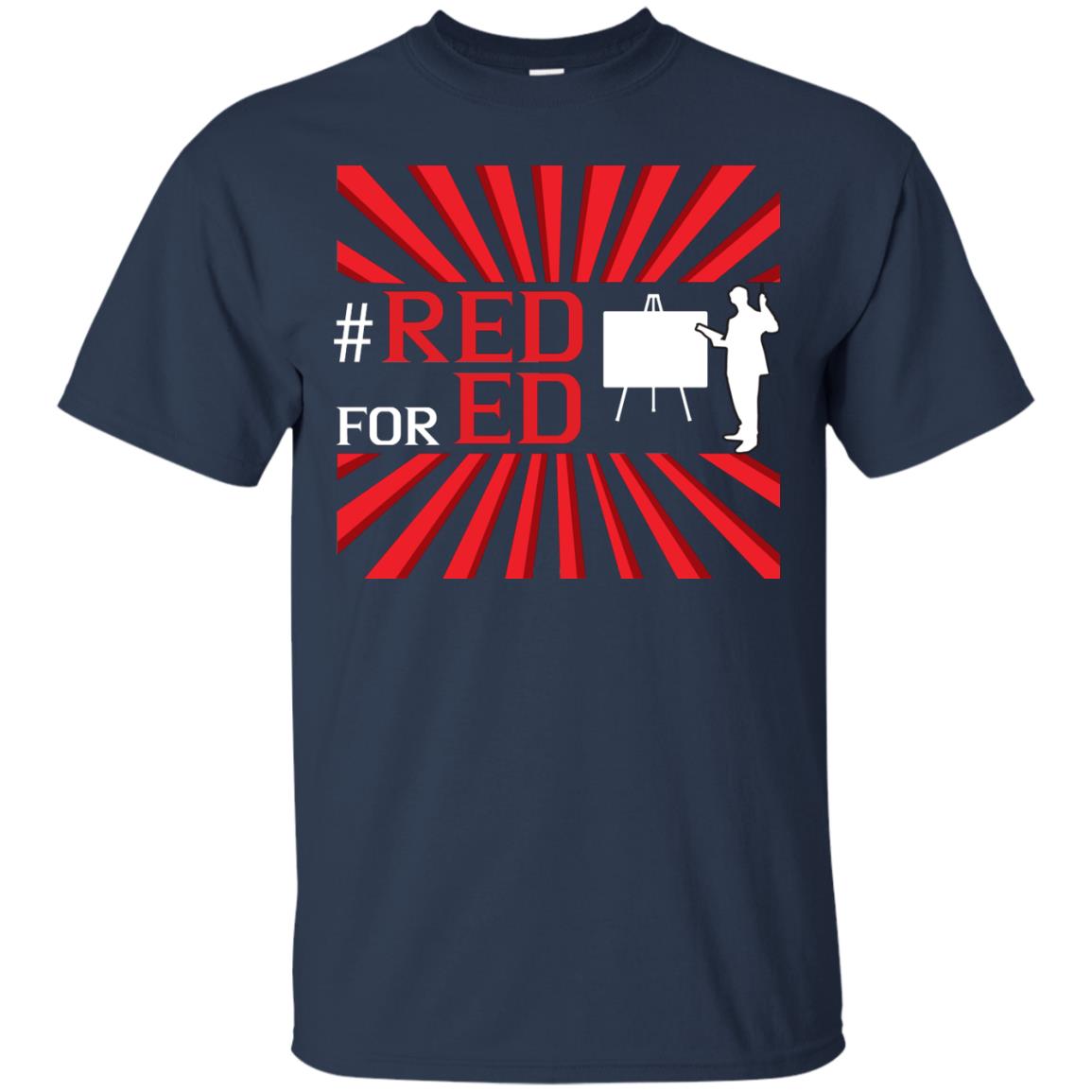 Hashtag Red For Ed Teachers Shirt Navy