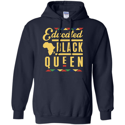 African American T-shirt Educated Black Queen Navy