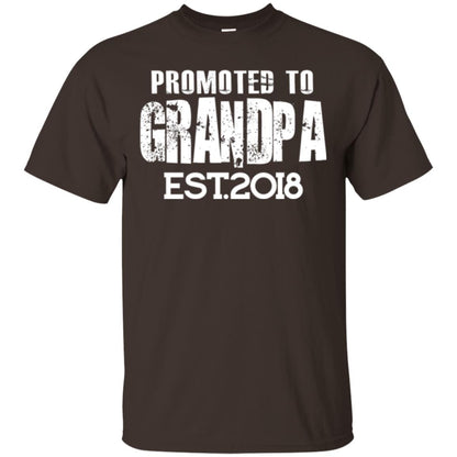 Papa T-shirt Promoted To Grandpa Est 2018 T-shirt Dark Chocolate