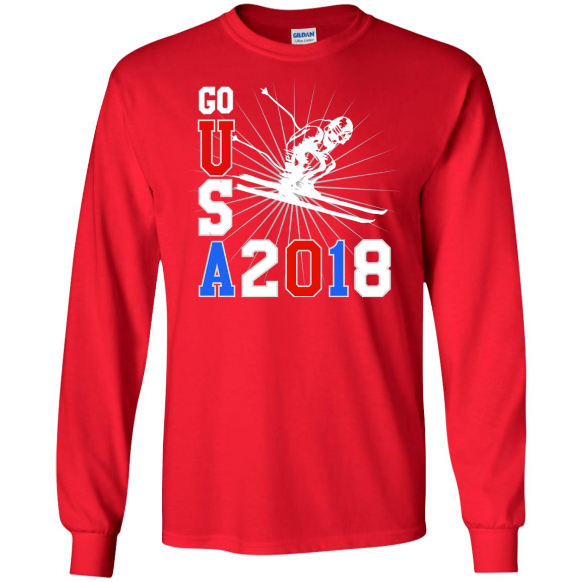 Alpine Skiing T-shirt Go Usa 2108 Cool Red