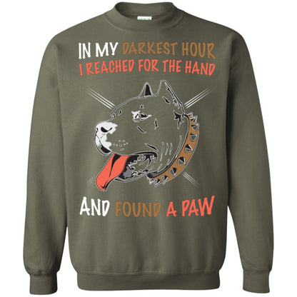 In My Darkness Hour I Reached For The Hand And Found A Paw Shirt Military Green