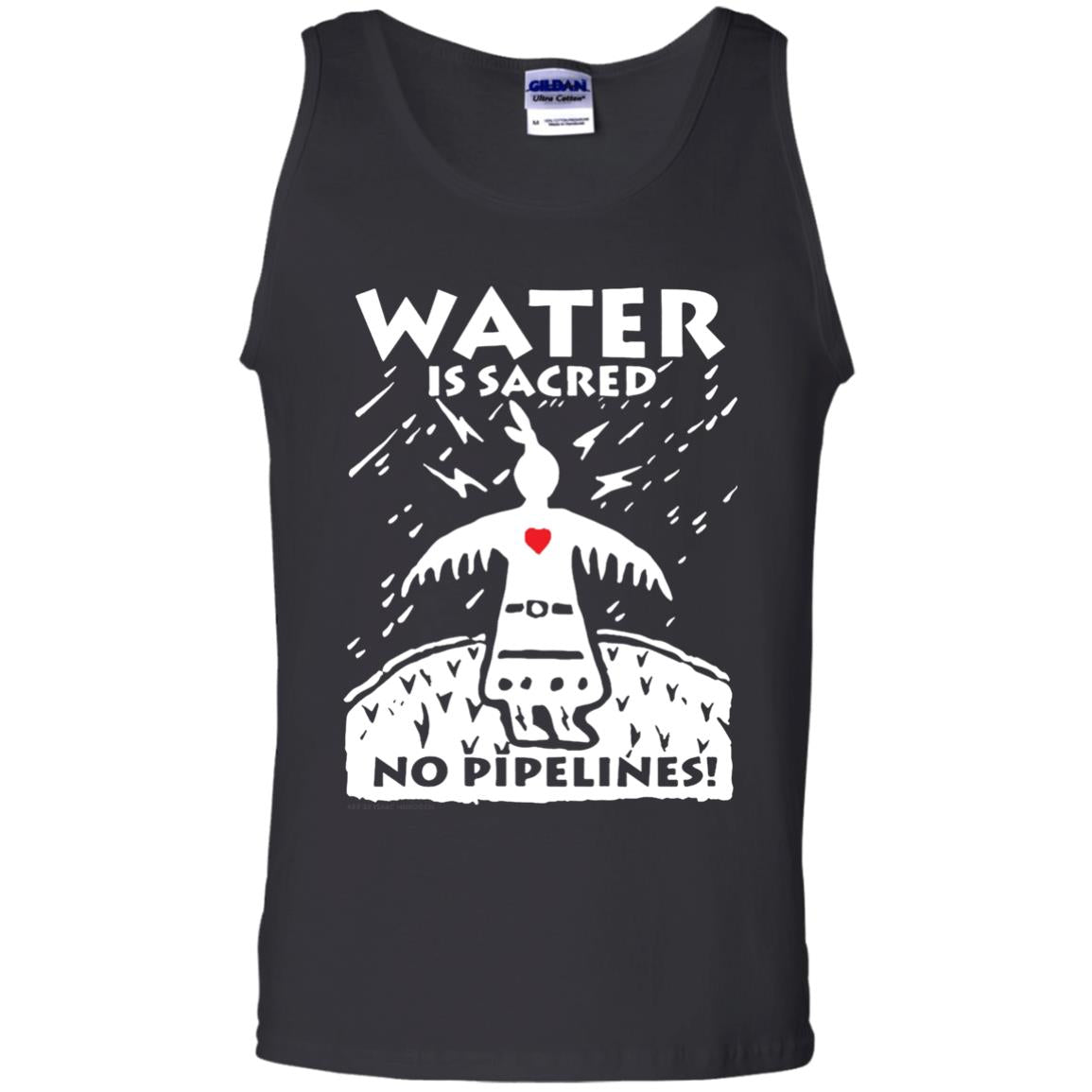 Water Is Sacred No Pipelines T-shirt Black