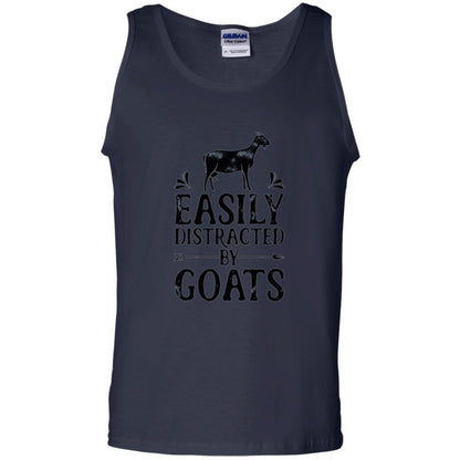 Goat Lover T-shirt Easily Distracted By Goats Navy