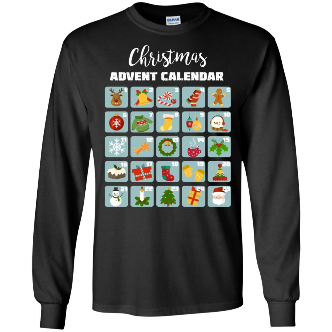 Christmas Calendar December 2018 Gift Shirt Black