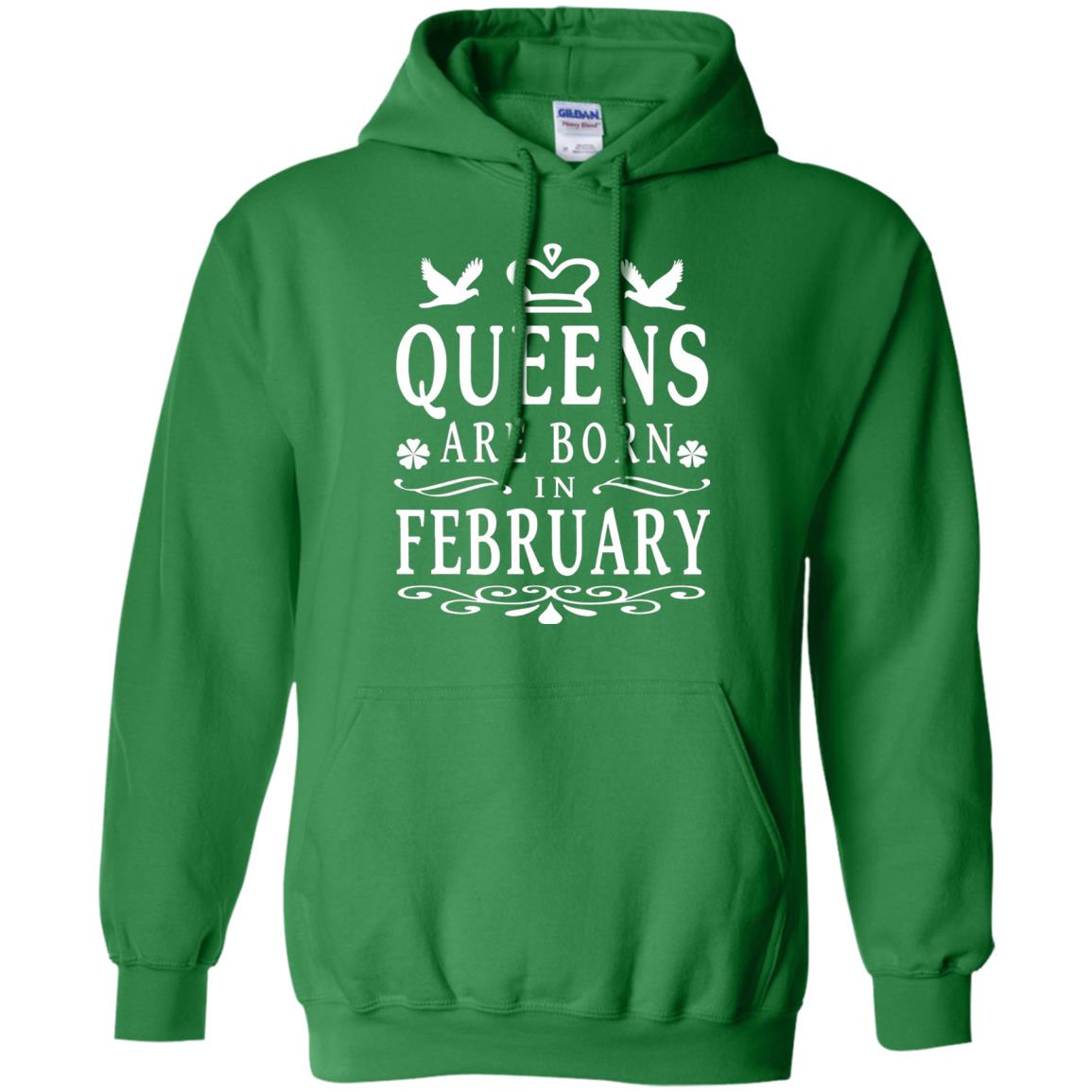 Birthday T-shirt Queens Are Born In February Irish Green