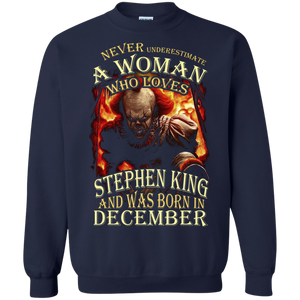 December T-shirt Never Underestimate A Woman Who Loves Stephen King