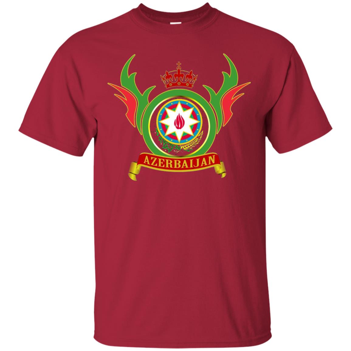 Azerbaijan Arms Coat Flag T-shirt Cardinal