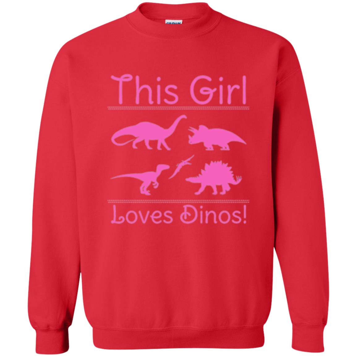 Dinosaur T Shirt This Girl Loves Dinos Red
