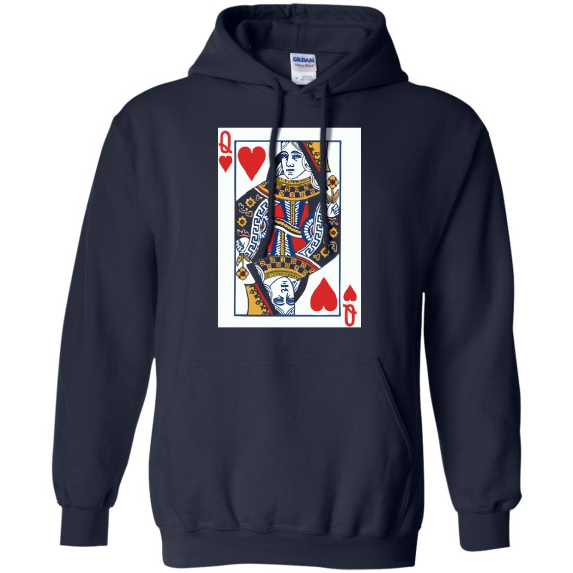 Valentines Day T-shirt Queen Of Hearts Cards Couple Navy