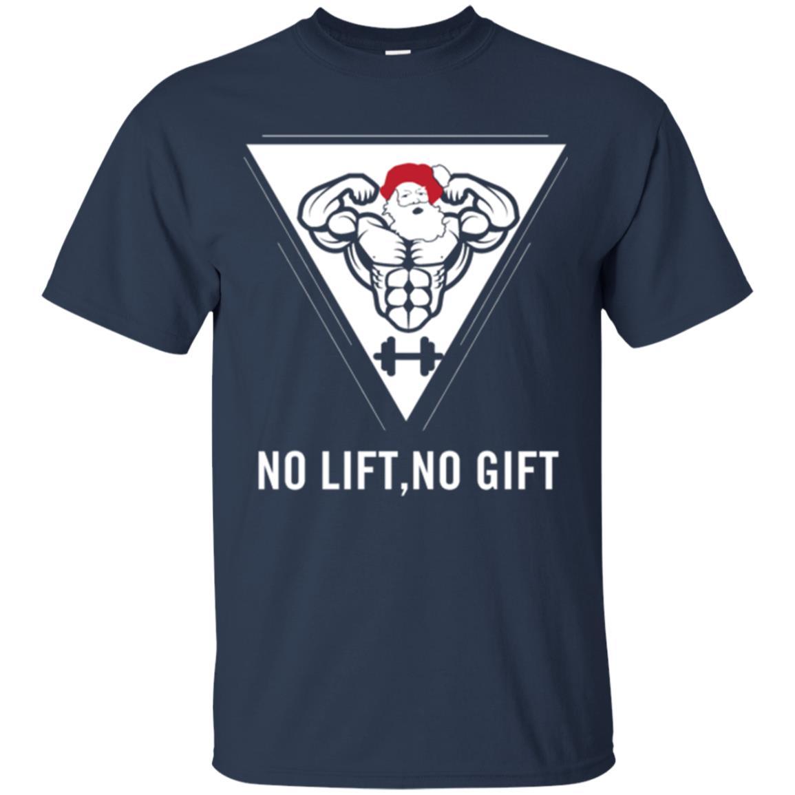 Gymer T-shirt Santa Claus No Lift No Gift Navy