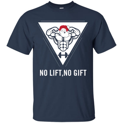 Gymer T-shirt Santa Claus No Lift No Gift Navy