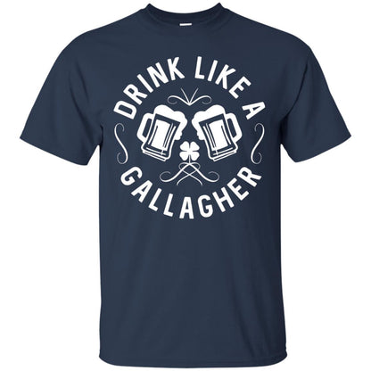 Drink Like A Gallagher Green Irish St. Patty_s T-shirt Navy