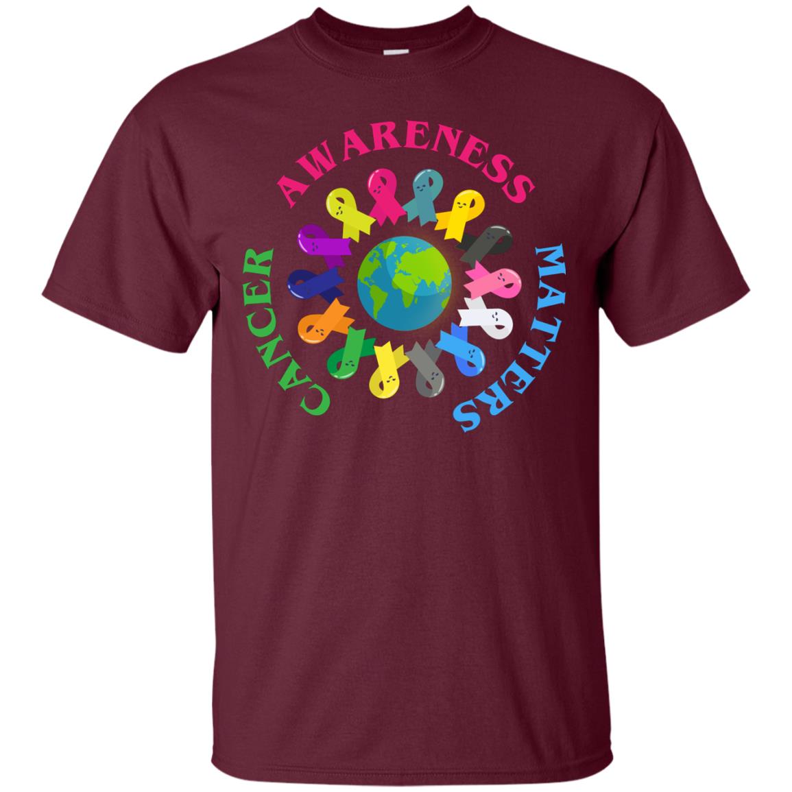 All Cancer Ribbons For All Cancer Awareness T-shirt Maroon