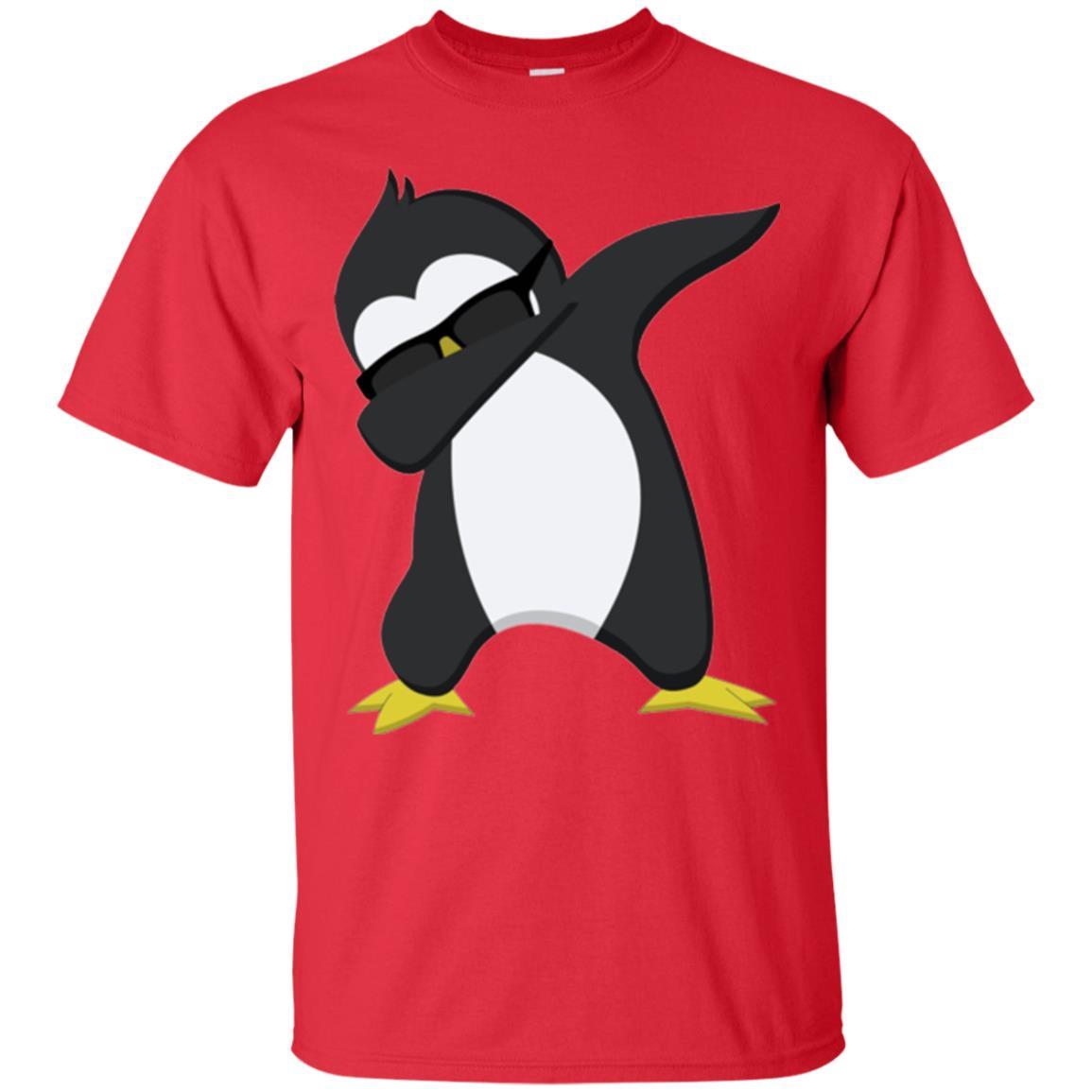 Christmas T-shirt Dabbing Penguin T-shirt Red
