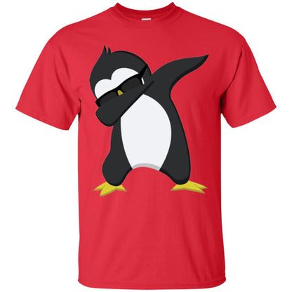 Christmas T-shirt Dabbing Penguin T-shirt Red