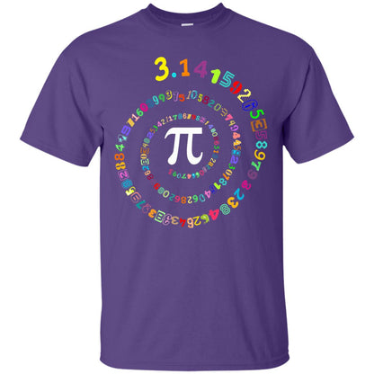 Pi Spiral Novelty Pi Day T-shirt Purple