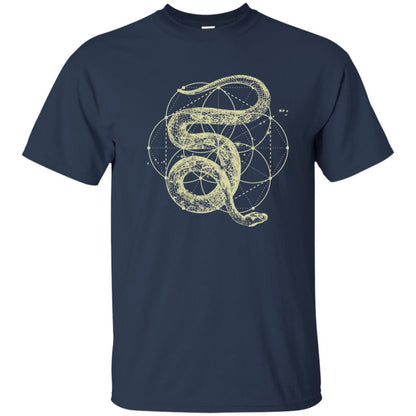 Sacred Geometry Seed Of Life Snake T-shirt Navy