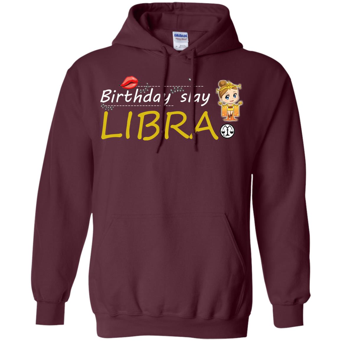 Cute Libra Girl Birthday Lip Slay T-shirt Maroon