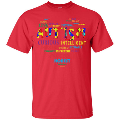 Sweet Caring Unique Love Special Autism Awareness T-shirt Red