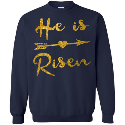 He Is Risen Christian T-shirt Navy