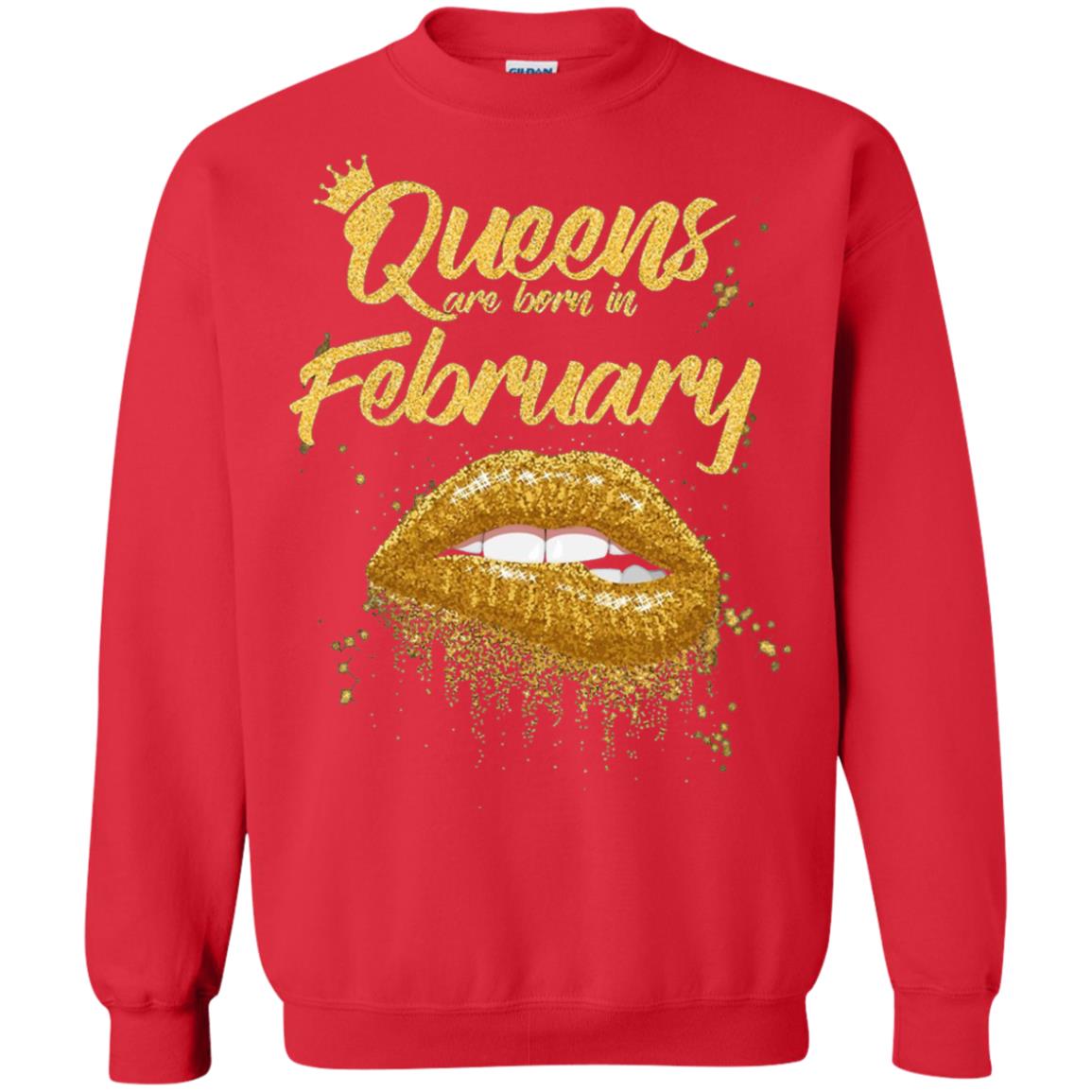 Black Women T-shirt Queens Are Born In February Birthday Red