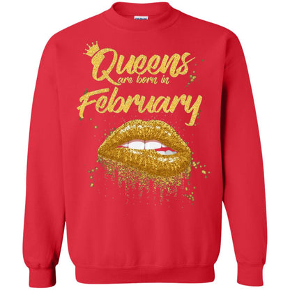 Black Women T-shirt Queens Are Born In February Birthday Red