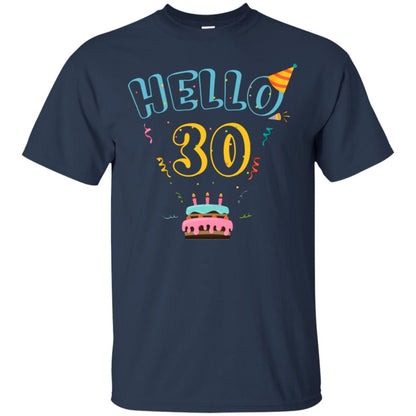 Hello 30 Thirty Years Old 30th 1988s Birthday Gift Shirt Navy