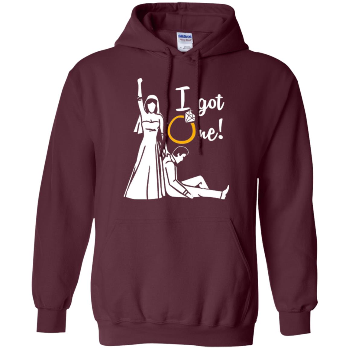 Just Married T-shirt I Got One - Funny Gift For Bride Maroon