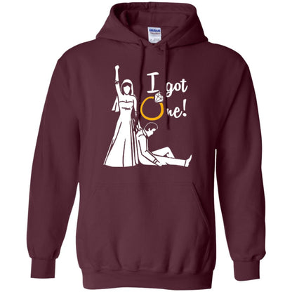 Just Married T-shirt I Got One - Funny Gift For Bride Maroon
