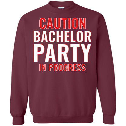 Funny Warning Caution Bachelor Party In Progress Maroon