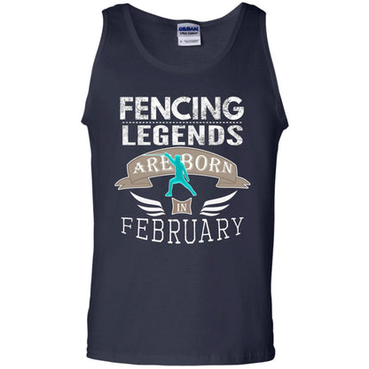 Fencing Legends Are Born In February Fencing Lover T-shirt Navy