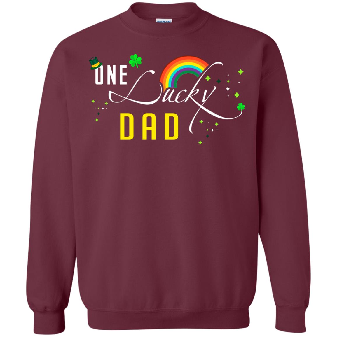 One Lucky Dad St. Patrick_s Day T-shirt Maroon