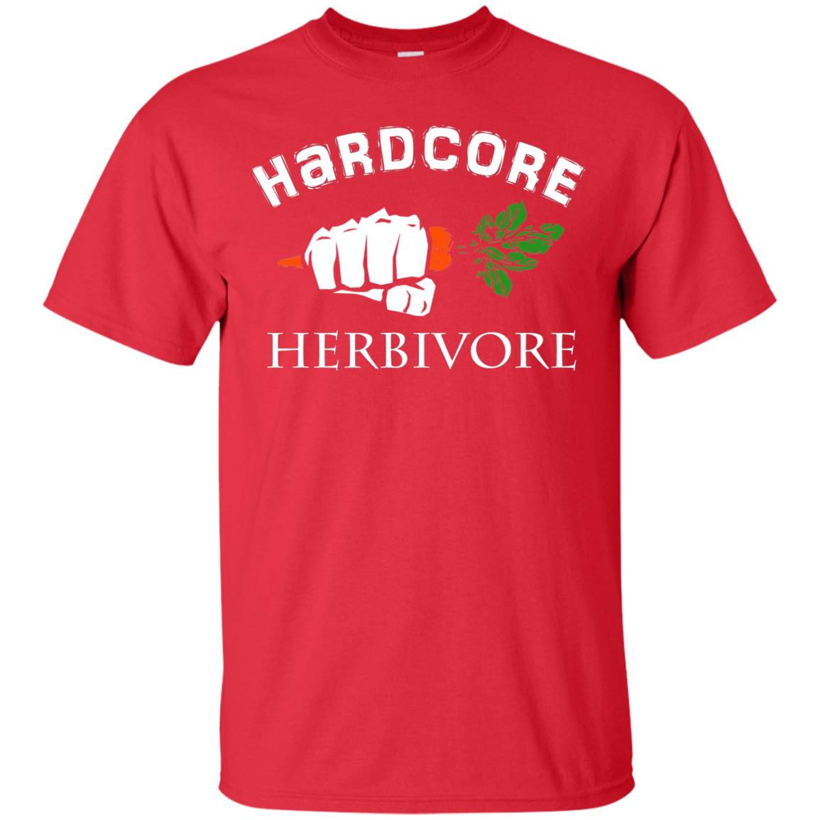 Hardcore Herbivore Vegetarians T-shirt Red