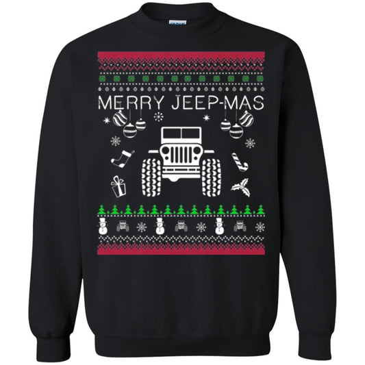 Christmas T-shirt Mery Jeep-mas Jeep Ugly Black