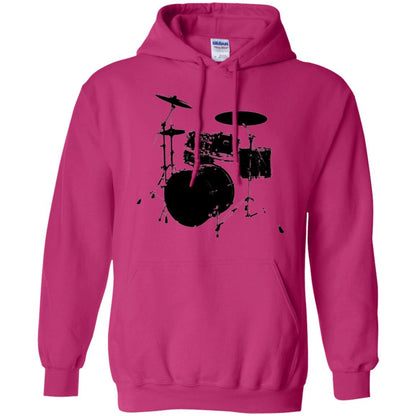 Drum Lovers T-shirt Drum Kit Stencil Print Heliconia