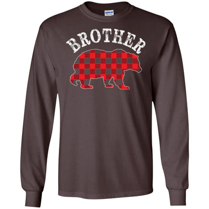 Christmas T-shirt Red Plaid Brother Bear Dark Chocolate