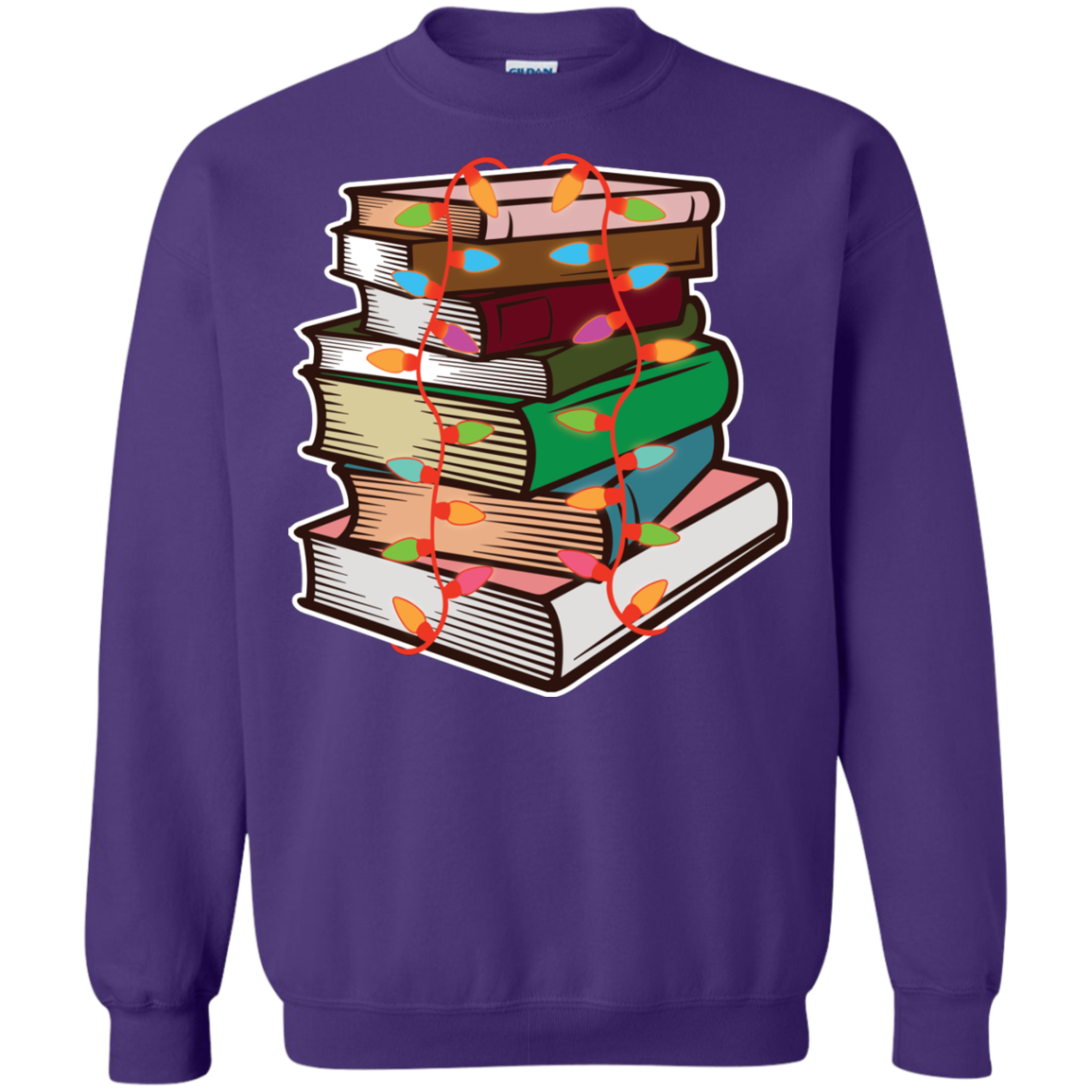 Fairy Lights Christmas Gift T-shirt Book Lover Purple