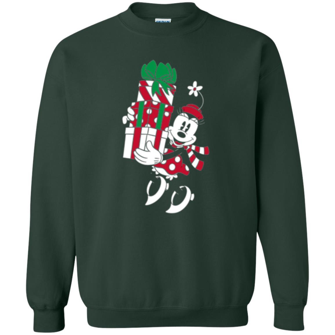 Christmas T-shirt Disney Minnie Mouse Christmas Gifts Forest Green