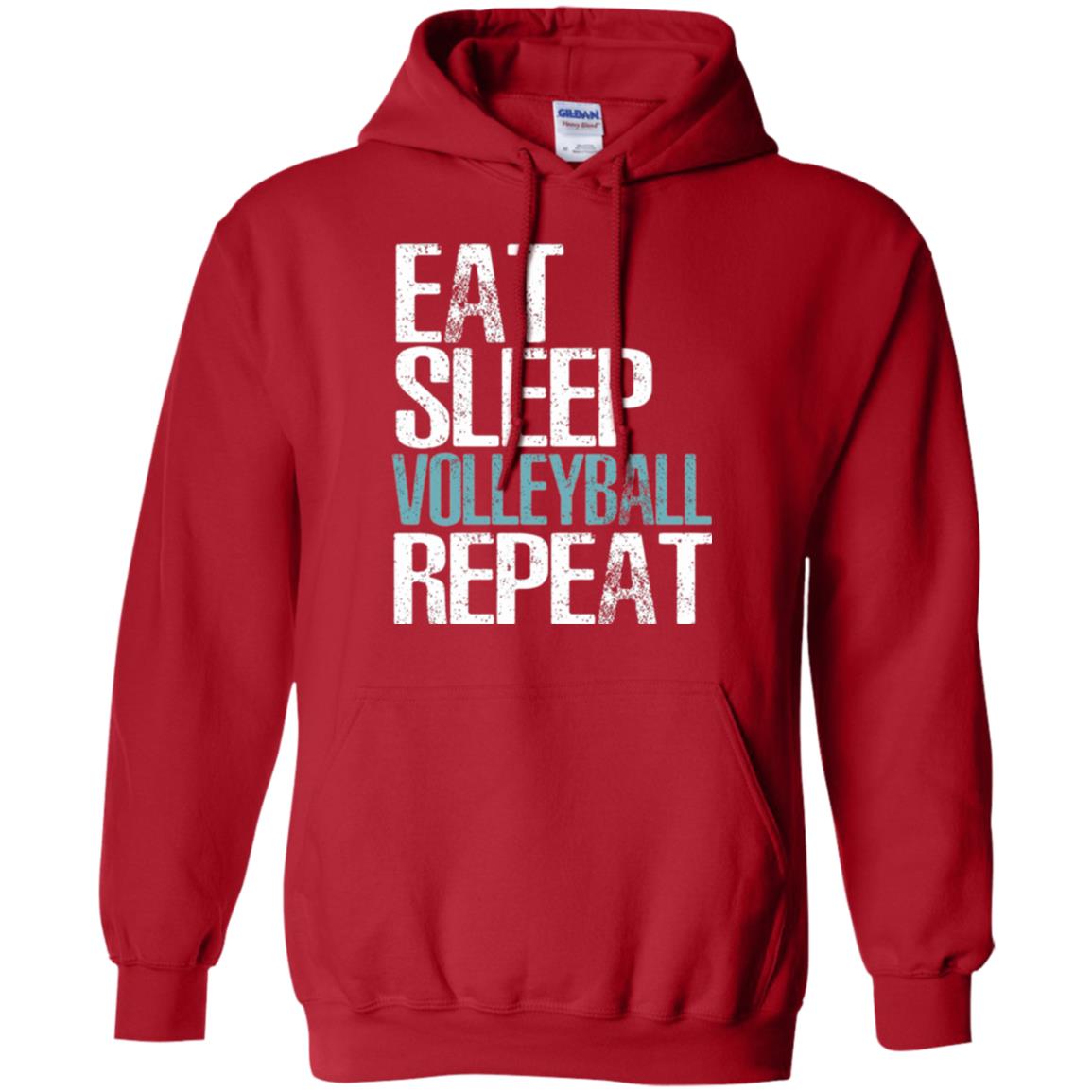 Volleyball T-shirt Eat Sleep Volleyball Repeat Red