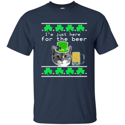 Saint Patrick_s Day T-shirt I_m Just Here For The Beer Navy