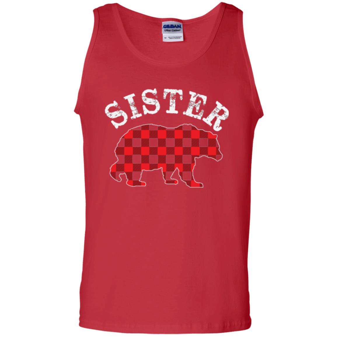 Family T-shirt Red Plaid Sister Bear Red